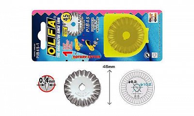 Ersatz für Rundschneidmesser mit Kräuselungen OLFA 45 mm